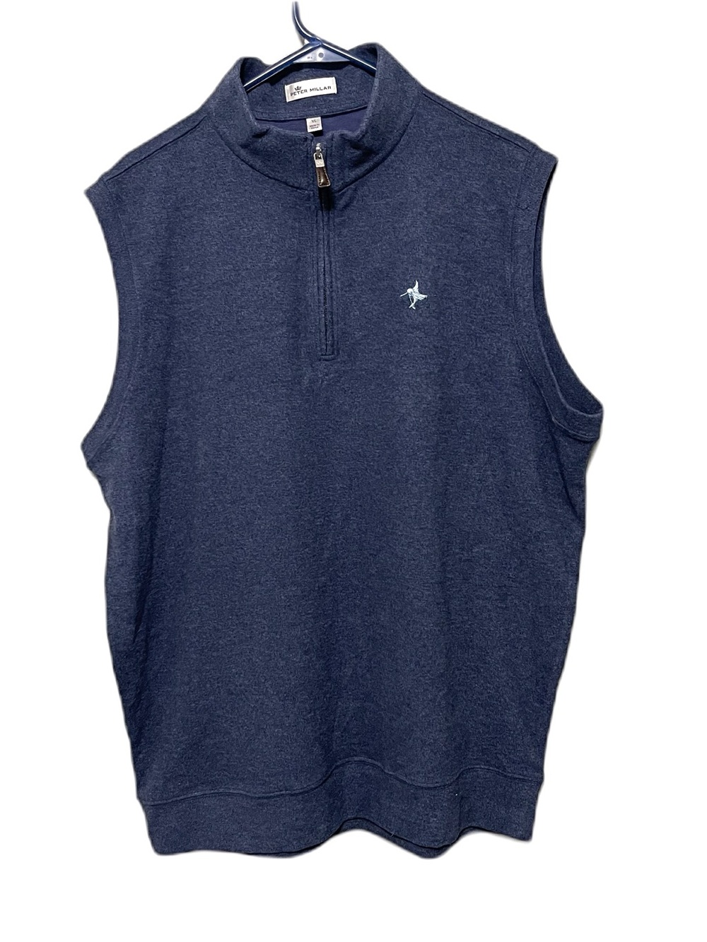 Peter Millar 1/4” Zip Popover Sweater Vest Blue Casual Golf Mens XL